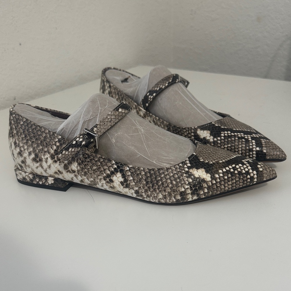 Franco Sarto Snakeskin Mary Jane Flats